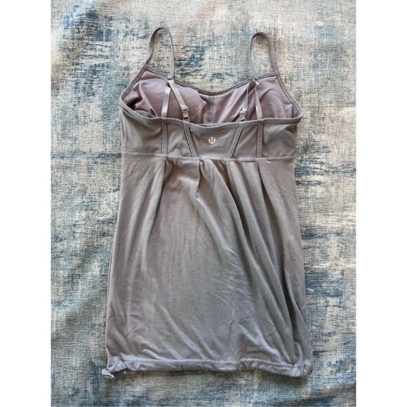 Lululemon Gray Heathered Fossil / Fossil Debut Athletic Tank Top Size 6 - Picture 7 of 7